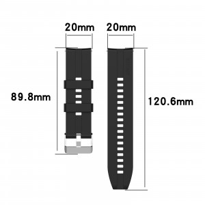 Curea silicon compatibil Huawei GT 2, 42mm, negru, latime curea 20mm, eR D L - Img 4