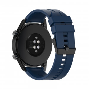 Curea silicon compatibil Huawei GT 2 , 46mm, albastru inchis , latime curea 22mm . eR D L - Img 5