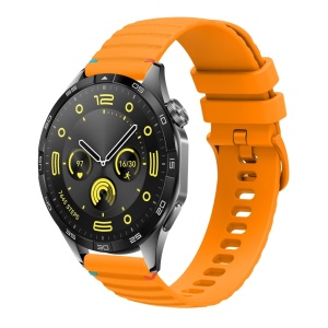 Curea silicon compatibil Huawei GT 4 , 46mm, latime curea 22mm, galben inchis,eR D L - Img 4