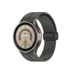 Curea silicon compatibil Samsung Galaxy Watch 5, 4, 5 Pro, 4 Classic, latime curea 20mm, gri, eR D L - Img 4
