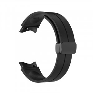 Curea silicon compatibil Samsung Galaxy Watch 5, 4, 5 Pro, 4 Classic, negru, latime curea 20mm, eR D L - Img 1
