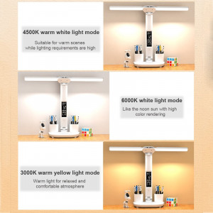 Lampa birou cu LED, touch control, reglare intensitate lumina rece/calda/neutra, alb, eR D L - Img 8