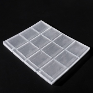 Set 20 folii pentru monede, 12 buzunare de 6 x 6cm, transparente, 3 perforatii 5,5x7x7x5,5cm, eR D L - Img 7
