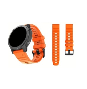Curea ceas din silicon compatibil Garmin Fenix 6/6 Pro, latime curea 22 mm, portocaliu, eR D L - Img 5