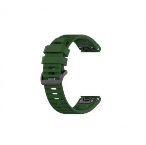 Curea ceas din silicon compatibil Garmin Fenix 6, Fenix 6 Pro, latime curea 22 mm, army green, eR D L - Img 1