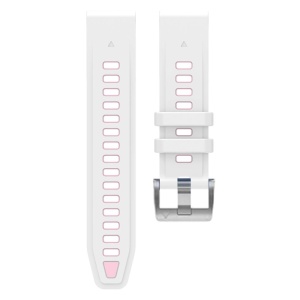 Curea ceas din silicon compatibil Garmin Fenix 8, latime curea 20 mm, alb/roz, eR D L - Img 2