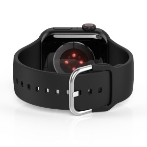 Curea silicon compatibil Apple Watch 7 42/44/45mm, negru, latime curea 22mm, eR D L - Img 2