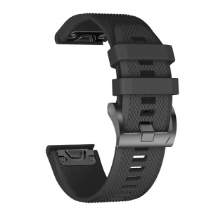 Curea silicon compatibil Garmin Instinct 2, latime curea 22mm, negru, eR D L - Img 1