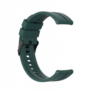 Curea silicon compatibil Huawei GT 2, 42mm, verde inchis, latime curea 20mm, eR D L - Img 2