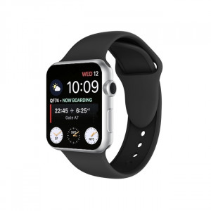 Curea silicon compatibila cu Apple Watch 1/2/3, 38/40/41mm, negru, latime curea 20mm, eR D L - Img 2