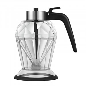 Recipient ulei din sticla in forma de diamant transparent , 200 ml - Img 1