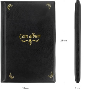 Album pentru monede 150 buzunare transparente, din piele ecologica, 16×24cm, eR D L - Img 4