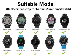 Curea ceas din silicon compatibil Garmin Fenix 6, Fenix 6 Pro, latime curea 22 mm, coral red, eR D L - Img 4