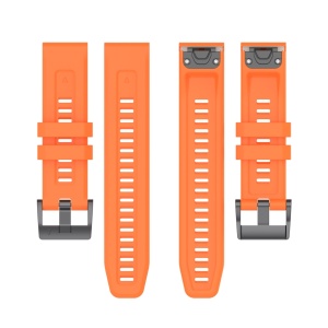 Curea ceas din silicon compatibil Garmin Fenix 6, Fenix 6 Pro, latime curea 22 mm, portocaliu, eR D L - Img 2