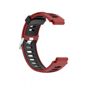 Curea silicon compatibil Garmin Forerunner 735 XT , 22 mm , Rosu/Negru . eR D L - Img 2