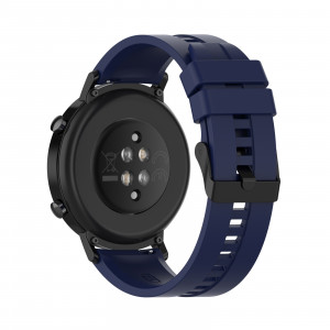 Curea silicon compatibil Huawei GT 2, 42mm, albastru inchis, latime curea 20mm, eR D L - Img 5
