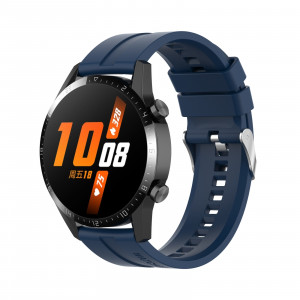 Curea silicon compatibil Huawei GT 3, GT 3 PRO, 46mm, albastru inchis, latime curea 22mm, eR D L - Img 6