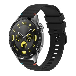 Curea silicon compatibil Huawei GT 4 , 46mm, latime curea 22mm, negru, eR D L - Img 4