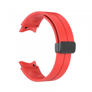 Curea silicon compatibil Samsung Galaxy Watch 5, 4, 5 Pro, 4 Classic, rosu, latime curea 20mm, eR D L - Img 1