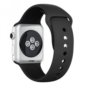 Curea silicon compatibila cu Apple Watch 1/2/3, 38/40/41mm, negru, latime curea 20mm, eR D L - Img 3