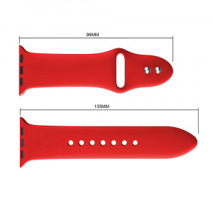 Curea silicon compatibila cu Apple Watch 1/2/3, 38/40/41mm, rosu, latime curea 20mm, eR D L - Img 5