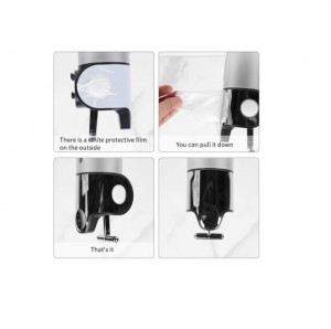 Dispenser triplu sapun lichid/gel de dus 500ml/segment, rosu inchis - Img 3