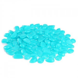 Pietre de gradina din plastic fosforescente , set 100 buc , albastre . eR D L - Img 1