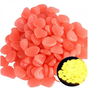 Set pietre de gradina din plastic fosforescente , 100 buc , rosu . eR D L - Img 3