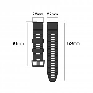 Curea ceas din silicon compatibil Garmin Fenix 6, Fenix 6 Pro, latime curea 22 mm, negru, eR D L - Img 4