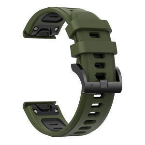 Curea ceas din silicon compatibil Garmin Fenix 7, latime curea 22 mm, army green, eR D L - Img 1