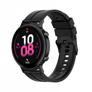 Curea silicon compatibil Huawei GT 2, 42mm, negru, latime curea 20mm, eR D L - Img 7