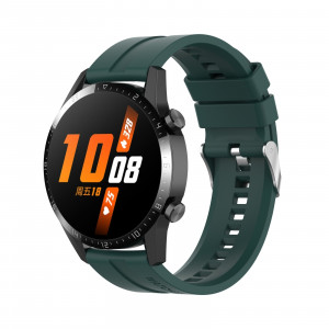 Curea silicon compatibil Huawei GT 3, GT 3 PRO, 46mm, verde inchis, latime curea 22mm, eR D L - Img 6
