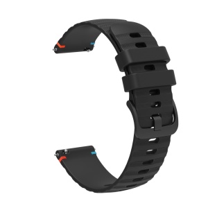Curea silicon compatibil Huawei GT 4 , 46mm, latime curea 22mm, negru, eR D L