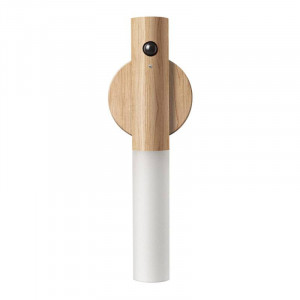 Lampa inteligenta de interior cu magnet, detasabila, cu senzor de miscare si acumulator, reincarcabila prin USB, material ABS, 500mAh, lemn de frasin alb, eR D L