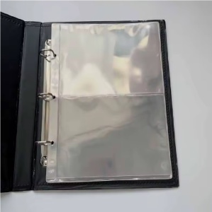Set 10 folii pentru bancnote, 2 buzunare de 18 x 12cm, transparente, 3 perforatii 5,5x7x7x5,5cm, eR D L - Img 2