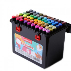 Set 60 markere multicolore, cu doua varfuri, gros si subtire, eR D L - Img 1