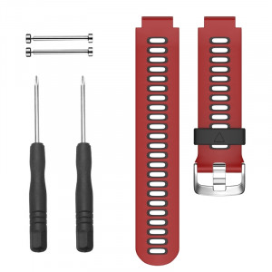 Curea silicon compatibil Garmin Forerunner 735 XT , 22 mm , Rosu/Negru . eR D L - Img 1