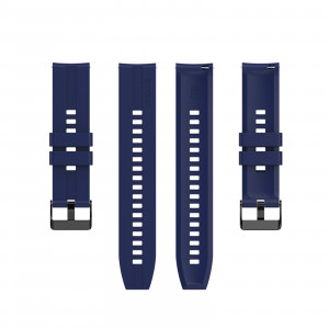Curea silicon compatibil Huawei GT 2, 42mm, albastru inchis, latime curea 20mm, eR D L - Img 3
