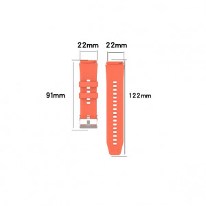 Curea silicon compatibil Huawei GT 3, GT 3 PRO, 46mm, portocaliu, latime curea 22mm, eR D L - Img 3