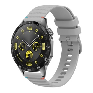 Curea silicon compatibil Huawei GT 4 , 46mm, latime curea 22mm, gri, eR D L - Img 4