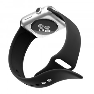 Curea silicon compatibila cu Apple Watch 1/2/3, 38/40/41mm, negru, latime curea 20mm, eR D L - Img 4