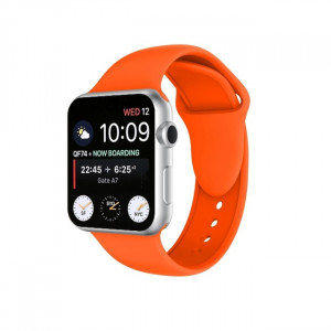 Curea silicon compatibila cu Apple Watch 1/2/3, 38/40/41mm, portocaliu, latime curea 20mm, eR D L - Img 2