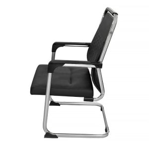 Scaun de birou fix, 55x55x100 cm, negru, eR D L - Img 5