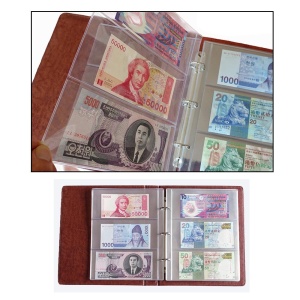 Set 10 folii pentru bancnote, 3 buzunare de 18 x 8cm, transparente, 3 perforatii 5,5x7x7x5,5cm, eR D L - Img 7