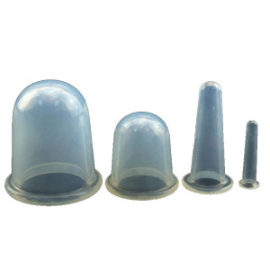 Set 4 ventuze silicon pentru masaj , transparent . eR D L - Img 1