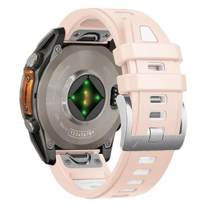 Curea ceas din silicon compatibil Garmin Fenix 8, latime curea 20 mm, roz/alb, eR D L - Img 4