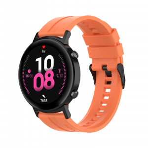 Curea silicon compatibil Huawei GT 2, 42mm, portocaliu, latime curea 20mm, eR D L - Img 4