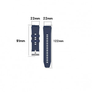 Curea silicon compatibil Huawei GT 3, GT 3 PRO, 46mm, albastru inchis, latime curea 22mm, eR D L - Img 3