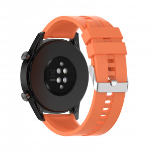 Curea silicon compatibil Huawei GT 3, GT 3 PRO, 46mm, portocaliu, latime curea 22mm, eR D L - Img 7