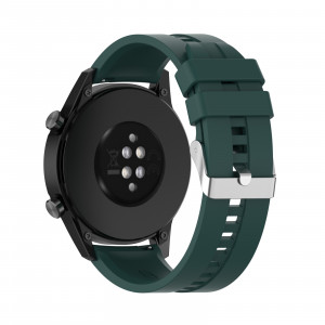 Curea silicon compatibil Huawei GT 3, GT 3 PRO, 46mm, verde inchis, latime curea 22mm, eR D L - Img 7